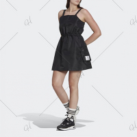 adidas 洋裝 女款 運動洋裝 長版上衣 三葉草 國際碼 NYLON DRESS 黑 HL9066