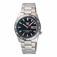SEIKO 簡約風格5號機芯機械腕錶-銀X黑-SNKE09K1-37mm