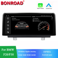 Bonroad Wireless Carplay Auto Radio Screen For BMW Series 1 2 3 4 F20 F21 F22 F30 F31 F32 F33 F34 F36 Radio Stereo GPS Screen