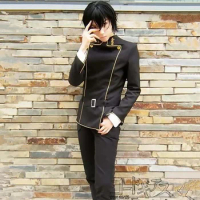 3pcs Anime CODE GEASS Lelouch of the Rebellion Lelouch Lamperouge Cosplay Costume Halloween Party Men Coat Pant Belt Outfits