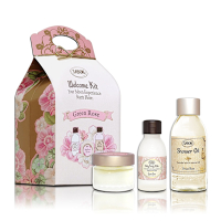 SABON 綠玫瑰明星三部曲推薦組(沐浴油100ML+磨砂膏60g+身體乳50ML)