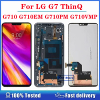 KAT Screen Replacement For LG G7 ThinQ / G710 G710EM G710PM LCD Display Touch Screen Digitizer Full Assembly With Frame