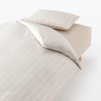 【MUJI 無印良品】萊賽爾纖維枕套/50/米色直紋