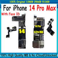 Clean iCloud Unlocked Mainboard For iPhone 14 Pro Max 512gb/256gb/128gb Motherboard With Face ID Main Logic Board 14 Pro Max