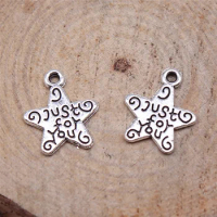 WYSIWYG 40pcs 14x12mm Double Sided Just For You Star Charm Star Charms Just For You Just For You Star Charms
