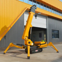 15 Ton Load Telescopic Boom Mobile Lifting Machine Crawler Crane Narrow Space Folding Spider Lifting Cranes