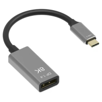 USB C to DisplayPort 1.4 Converter Cable USB 3.1 Type C Male to DP Female Adapter Cord 20cm HD 8K@60Hz Video AV Cord Adapter Hot