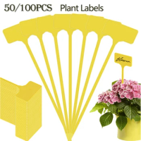 50/100Pcs Garden Plant Labels Plastic Waterproof T-Type Plant Tags Reusable Plant Name Tags for Garden Farmland Greenhouse