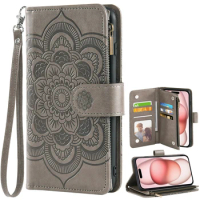 Flip Leather Zipper Pocket Wallet Multiple Card Slots Phone Cover For Samsung A31 A32 4G A32 5G M32 5G A42 5G M42