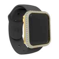 Luxury Full Bling Rhinestone Crystal Diamond Bezel Case Cover for Apple Watch Series 6 5 4 44mm 40mm 7 8 9 41mm 45mm Men Women