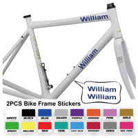 2pcs Personalised Name Stickers for Bike Frame Waterproof Vinyl Decal DIY Decorative Label Bicycle Accessories