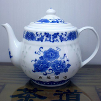 景德鎮陶瓷茶壺 青花瓷玲瓏涼水壺 茶杯茶壺可套裝茶具 瓷器油壺1入