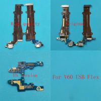 1pcs Original USB Charging Connector Flex Cable For LG V60 ThinQ 5G V600 EA V600TM V600AM LMV600N Charger Port Board With Mic
