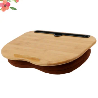 Lap Desk With Pillow Cushion And Slot Portable Laptop Table Wooden Notebook Desk Tray Platform Holder For Home Bed Storage Rack