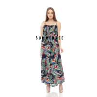 SUMMERREE DRESS PANJANG MOTIF TROPICAL HAWAII BALI