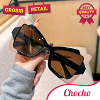 PL-WW023 Kacamata Wanita Oversized Lensa Gradiasi Model Cat Eye Kupu-Kupu Style Vintage