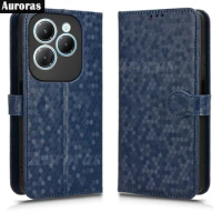 Auroras For Infinix Hot 40 Pro Flip Case Card Pocket Wallet Magnetic Polka Dot Texture Leather Cover For Infinix Hot 40 Shell
