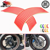 16 Strips 17inch/18inch wheel Motorcycle Wheel Tire Rim Stickers for bmw honda CB 599 919 400 CB600 HORNET CBR 600 F2 F3 F4