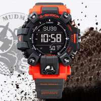 CASIO 卡西歐 G-SHOCK MUDMAN 太陽能電波 防泥 三重感應器功能錶-橘黑 GW-9500-1A4 防水200米