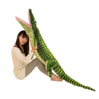 Dorimytrader Pop Giant Stuffed Animal Crocodile Plush Toy Soft Big Realistic Alligator Doll Gift for Children DY61871