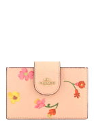 Coach Coach 神秘花卉印花手風琴卡包 - 褪色腮紅