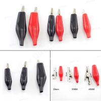 4pcs Metal Metal Alligator Clip Crocodile Electrical Clamp Testing Probe with Plastic Boot Car Auto 