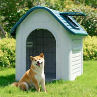 Large Dog House Outdoor Enclosed Big Size Waterproof Window Summer Design Vent Outside Nest Gate