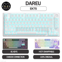 Dareu EK75 Mechanical Keyboard 3Mode USB/2.4G/ Bluetooth Wireless Keyboard 81Key Hot-Swap Gasket RGB Office Gaming Keyboard Gift