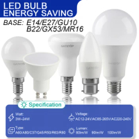 2PCS Bulb Spotlight LED E27 E14 B22 Light Bulbs AC220-240V 5W 9W 15W 24W LED Energy Saving LED Bulbs GU10 Lighting Bombilla