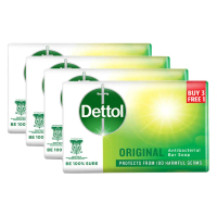 DETTOL Original Fresh Instant Cool Skincare Lasting Fresh Re Energize Active Bar Soap 100G X 3+1