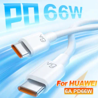 Super 66W 6A USB Type C Fast Charger Cable Quick Data Cord Charging for Huawei Mate 60 40 50 30 P70 60 Pro MateBook Honor Magic6