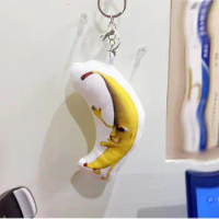 Banana Doll Big Banana Voice Keychain Creative Funny with Music Banana Key Chain Plush Banana Pendant