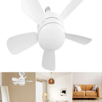 E27 LED ceiling fan light 5 blades 3-speed adjustable air speed with controller dimmable ceiling fan light mute electric fan