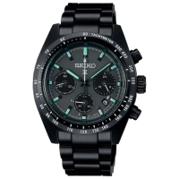 【SEIKO 精工】Prospex SPEEDTIMER 黑熊貓太陽能三眼計時男錶-黑/39mm 雙12限定(SSC917P1/V192-0AF0SD)