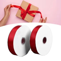 2 Rolls 1.6 Inch Wide Burgundy Satin Ribbons Polyester Ribbon For Gift Wrapping Flower Wrapping Cake Box
