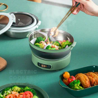 220V Electric Cooking Pot Split Type Hotpot Portable Multi-cooker Travel Home Dorm Cooker 304 Stainless Steel Cooking Mahine