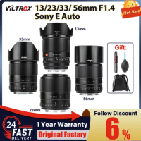 Viltrox 13mm 23mm 33mm 56mm F1.4 Sony E Auto Focus Ultra Wide Angle Lens APS-C Lens for Sony E-mount A6400 A7III a7R Camera Lens