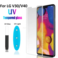 3D UV Liquid Nano Tempered Glass For LG V30 V40 ThinQ Full Glue Cover Screen Protector For LG V40thinQ Protective Film Glass
