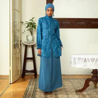 Lozy Hijab - Artea Embroidery Tunik (Tunik Pattern Embroidery Koleksi Ramadhan) L-XL Blue Denim