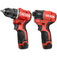 【DEVON大有】充電無刷雙機組 震動電鑽 衝擊起子機+馬斯特工具組 7202-Li-12