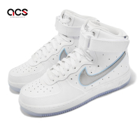 Nike 休閒鞋 Wmns Air Force 1 HI 女鞋 AF1 白 銀 水藍 冰底 高筒 FB1865-101