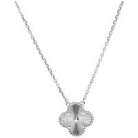 【VAN CLEEF & ARPELS 梵克雅寶】限量版Vintage Alhambra吊墜鏤雕花18K白金(白色VCARP9XG00)
