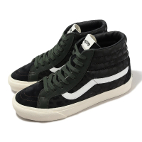 【VANS】休閒鞋 Sk8-Hi Reissue 男鞋 黑 綠 高筒 麂皮 皮革 拼接 滑板鞋(VN0A5EE3BZ0)