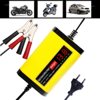 12V 2A Smart SLA AGM VRLA Gel Battery Charger For 7AH 12AH 14AH 20AH Lead Acid Battery Car Motorcycle Electric Scooter Charge