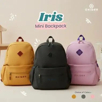 OXIGEN - IRIS - Mini Backpack Wanita Tas Ransel Laptop Polyester Modern Untuk Sekolah dan Kerja Grey