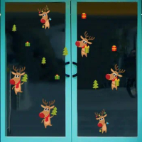 Christmas Window Decoration Stickers Glass Cabinet Door Stickers Electrostatic Stickers Mirror Tiles Peel And