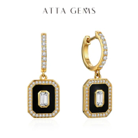 ATTAGEMS D Color Luxurly Moissanite Earrings for Women Solid 18k 14k 10k Gold Au585 Hool Stud Earrings Anniversary Fine Jewelry