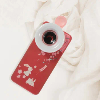 Mobiles Phone Camera Lens Lamp for Manicure Makeup Fill Light Triple Macro Pink