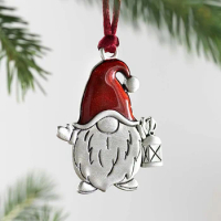 1PCS Christmas Ornament Xmas Tree Pendants Cartoon Solid Pewter Hanging Decoration for Home Restaurant Holiday Gift Navidad 2022