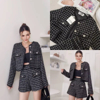 พร้อมส่ง เบลเซอร์ เสื้อสูท ป้าย COTTON CANDY  ชุดเซต ผ้าทวิต พรีเมี่ยม งานผ้าดีมาก เสื้อ+กางเกง งานต